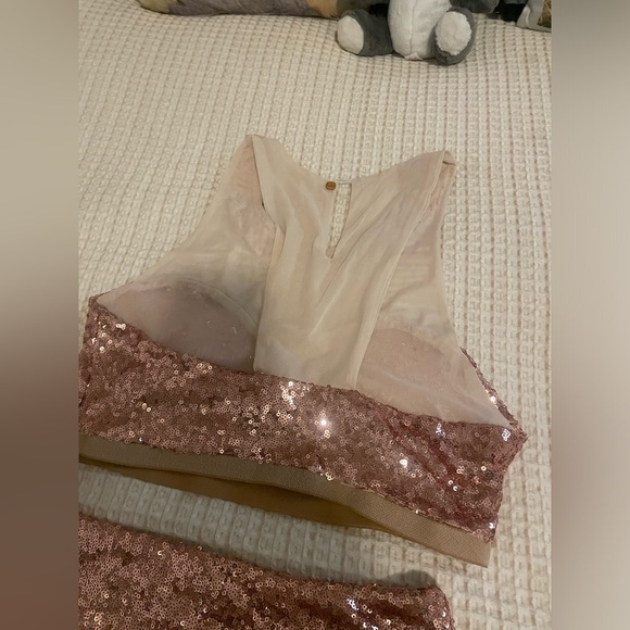 Catherine trifiletti pink sequin skirt and crop set bottoms small top medium - Picture 5 of 8